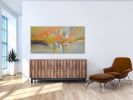 Uplifting Contemporary Oil Abstract | Oil And Acrylic Painting in Paintings by Strokes by Red - Red (Linda Harrison). Item composed of canvas and synthetic in contemporary or art deco style