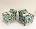 Parsons style chairs covered in Brambles Green fabric | Armchair in Chairs by Stevie Howell | New York in New York