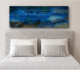 'Blue Lagoon' - Highly Textured Abstract Painting | Oil And Acrylic Painting in Paintings by Christina Twomey Art + Design. Item made of canvas works with minimalism & contemporary style