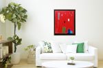 Red in city II | Oil And Acrylic Painting in Paintings by Luis Medina. Item made of canvas compatible with minimalism and contemporary style