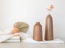 LINE Walnut Massive Wooden Vase - s+m | Vases & Vessels by Foia. Item composed of walnut in boho or contemporary style