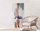Quiet Presence — Alienation Series | Paintings by Gela Mikava. Item composed of linen compatible with minimalism and contemporary style