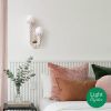 Fiber Lamp Sconce | French Macrame handweave light sculpture | Sconces by Light and Fiber. Item composed of cotton and metal in boho or contemporary style