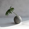 Sphere Bud Vase in Textured Dove Grey Concrete | Vases & Vessels by Carolyn Powers Designs. Item made of concrete with glass works with contemporary & japandi style