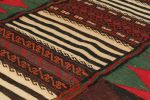 Vintage Afghan Kilim with Polychromatic Geometric Patterns | Area Rug in Rugs by Rug and Kilim. Item made of wool