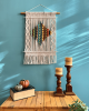Macrame Wall Hanging, Boho Wall Decor, Yarn Tapestry | Wall Hangings by Sepi. Item composed of bamboo and cotton in boho or country & farmhouse style