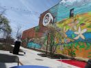 Watershed | Street Murals by Paul Santoleri | Roxborough Pocket Park in Philadelphia. Item made of synthetic