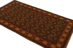 Vintage Mid-Century Geometric Floral Red And Green Wool Rug | Area Rug in Rugs by Rug and Kilim