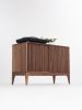 TONN 101 – Walnut Wood Record Player Stand | Media Console in Storage by Mo Woodwork | Stalowa Wola in Stalowa Wola. Item made of walnut compatible with minimalism and mid century modern style