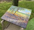 "Golden Hour of Early Autumn" original palette knife oil | Oil And Acrylic Painting in Paintings by OXYPOINT. Item composed of wood and canvas in contemporary or modern style