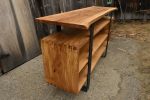 Custom Elm metal banded Credenza | Storage by Gill CC Woodworks. Item made of wood & metal