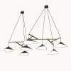 Emily Group of Seven Pendant Light – Dark Bronze Semi-Matte | Chandeliers by MOSS Objects. Item composed of oak wood & steel compatible with contemporary and modern style