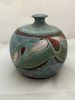 Lidded Jar with Underglaze Decoration | Vessels & Containers by Sheila Blunt. Item made of ceramic works with contemporary & modern style