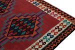 1950s Vintage Kilim rug in Red with Colorful Geometric | Area Rug in Rugs by Rug and Kilim