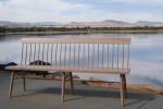 72" White Oak Spindle Back Bench With White-Washed Finish | Benches & Ottomans by Miikana Woodworking. Item composed of oak wood