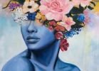 Blossom with Joy | Oil And Acrylic Painting in Paintings by Vandana Mehta Fine Art. Item made of canvas