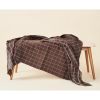 Treacle Brown Handloom Organic Cotton Checks Throw | Linens & Bedding by Studio Variously. Item composed of cotton in modern style