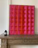 Grid - Neon Pink and Neon Orange | Tapestry in Wall Hangings by Fault Lines. Item composed of fabric