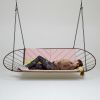 Modern Stainless Steel Two Seater Swing Porch Set | Bench in Benches & Ottomans by Studio Stirling. Item works with boho & contemporary style
