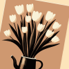 White Tulips and Coffee Pot Art Print | Prints in Paintings by Paul Manwaring Fine Art Prints. Item composed of paper in contemporary or country & farmhouse style