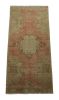 Vintage Turkish Rug in Pink with Green & Cream Floral | Area Rug in Rugs by Rug and Kilim