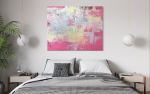 Pretty in Pink | Oil And Acrylic Painting in Paintings by Julianna Poldi. Item composed of canvas & synthetic compatible with minimalism style