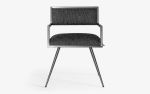Ika Satin Metal Dining Chair | Chairs by LAGU. Item made of fabric with steel works with minimalism & modern style