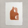Vessel, Linocut, Ink on paper | Prints by Llinella. Item made of paper works with mid century modern & contemporary style
