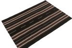 Vintage Kilim rug in Deep Brown with Red, and White Stripe | Area Rug in Rugs by Rug and Kilim