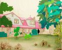 The Neighborhood 05 | Oil And Acrylic Painting in Paintings by Elizabeth Gahan. Item made of wood & synthetic compatible with contemporary and urban style