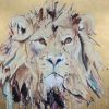 Lion II Gold Leaf Silkscreen | Paintings by Dave White