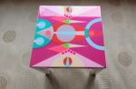 Pink Colorful Abstract Side Resin Coffee Table | Tables by Epoxy Coffee Table Shop. Item made of wood works with boho & mid century modern style