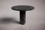 Zade Alexander Black Marble Round Dining Table | Tables by HamamDecor LLC. Item made of marble works with mediterranean & modern style