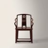 Pierced carving Ruyi Official Hat Scholar's Armchair Set | Chairs by Dynasty Artisan. Item composed of wood compatible with minimalism and contemporary style