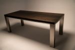 Dark Stained Oak | Reclaimed Boxcar | Dining Table in Tables by L'atelier Mata | Letchworth Garden City in Letchworth Garden City. Item made of oak wood