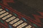 Vintage Afghan Kilim in Chocolate Brown with Red Chevrons | Area Rug in Rugs by Rug and Kilim. Item made of wool