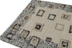 Modern Kilim rug in White, Blue Border, Geometric Patterns | Area Rug in Rugs by Rug and Kilim