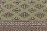Vintage Bokhara Rug in Soft Sage Green with Geometric | Area Rug in Rugs by Rug and Kilim