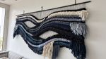 Large Scale Woven Tapestry "Abyss" | Wall Hangings by Tissage Sauvage. Item composed of wood and cotton in contemporary or eclectic & maximalism style