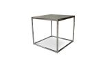 Jesse Polished Steel and Concrete Side Table from Costantini | Cocktail Table in Tables by Costantini Designñ. Item composed of metal and leather