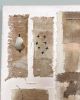 Ground; Mixed Media Textile Art on Canvas, Framed | Paintings by Michele Spurza. Item made of maple wood with canvas works with boho & contemporary style