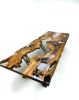 Olive Wood Epoxy Resin Live Edge Dining Table, Kitchen Table | Tables by Tinella Collection. Item composed of wood and metal in contemporary or coastal style