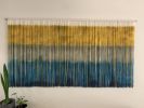 Textile Teal Mustard SARASOTA Boho Hand Dyed Wall Tapestry | Wall Hangings by Wallflowers Hanging Art. Item made of wood with fabric works with boho & contemporary style