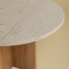 Travertine and Oak Coffee Table - TINIAN by Lebanto | Tables by Lebanto. Item made of oak wood with marble works with minimalism & contemporary style