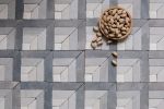 Silver Black & Ivory White Geometric Mosaic Tile | Tiles by Mosaics.co. Item composed of stone compatible with boho and mid century modern style