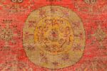 Antique Khotan Traditional Red and Yellow Wool Rug | Area Rug in Rugs by Rug and Kilim