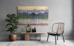 Textile Mountain Wall Art GLACIER SUNSET, Hand-Dyed | Macrame Wall Hanging in Wall Hangings by Wallflowers Hanging Art. Item composed of oak wood and wool in boho or contemporary style