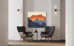 AMBER DUNE Abstract Mountain Landscape Wall Tapestry | Macrame Wall Hanging in Wall Hangings by Wallflowers Hanging Art. Item composed of oak wood and wool in contemporary or eclectic & maximalism style