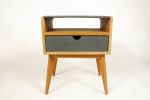 Abyslim | Nightstand in Storage by Curly Woods. Item made of oak wood with concrete works with mid century modern style