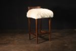 Exotic Wood Stool in Sheepskin by Costantini, Umberto | Chairs by Costantini Designñ. Item composed of wood and fabric